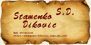 Stamenko Diković vizit kartica